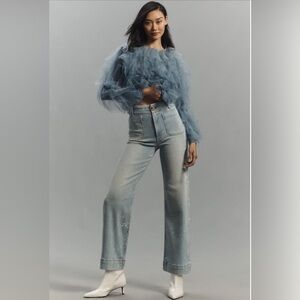 The Colette Cropped High Rise Wide Leg Jean. Sparkle Edition